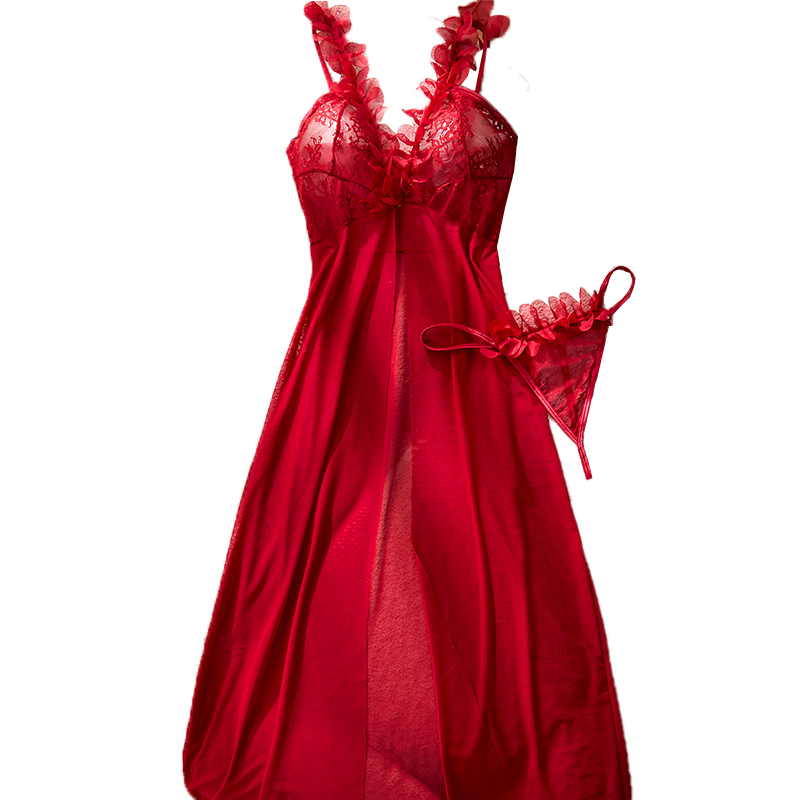 Baby Clothing For Sleep - Petal Strap Deep V Sexy Nachthemd