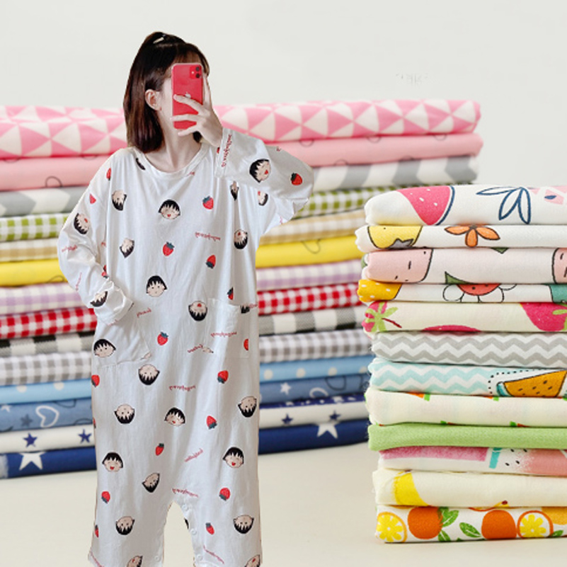 Baby Clothing For Bed - Katoenen keperstof Bedrukte stof Gestreept Dot