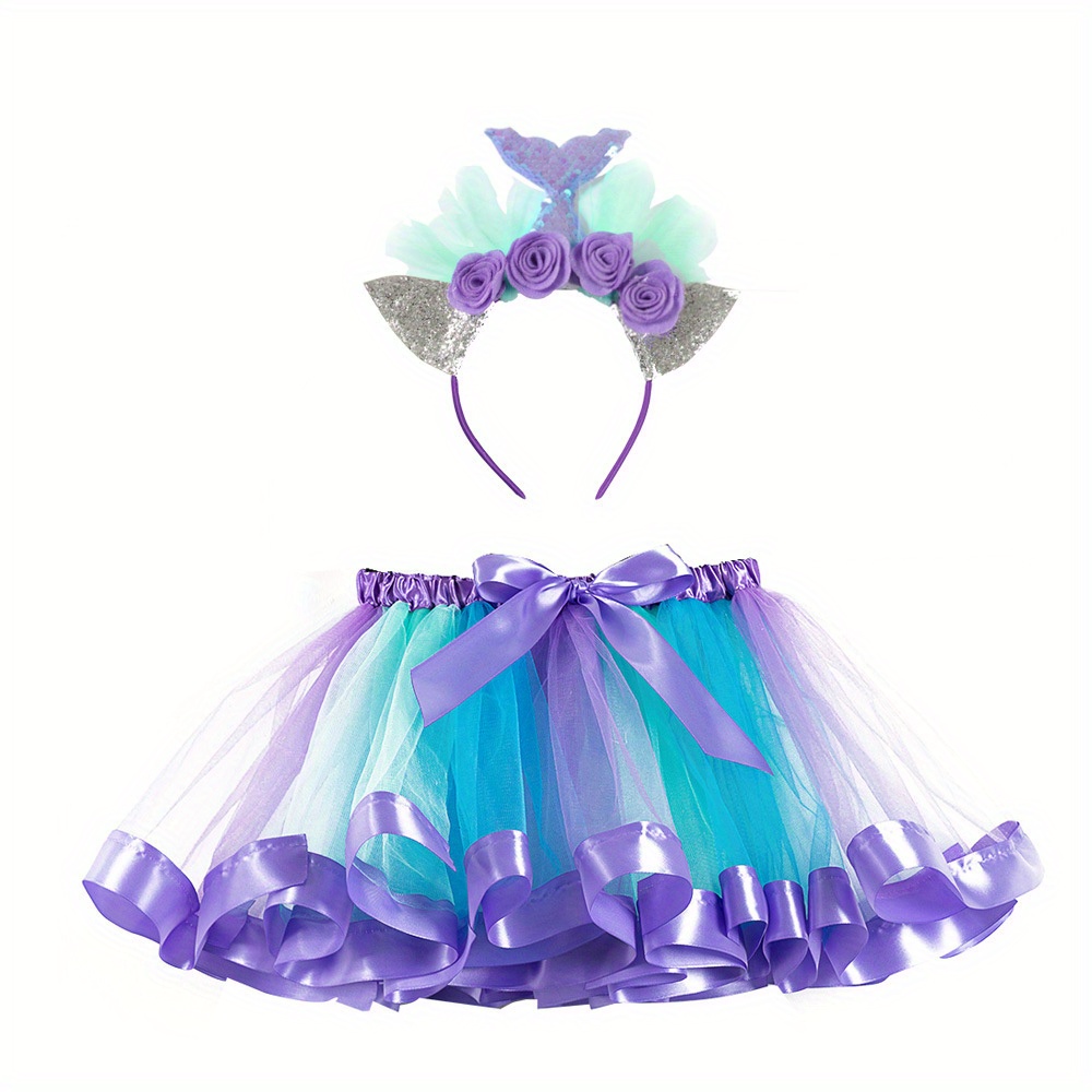 Baby Tutu Skirt - Meisjes zeemeermin haarband mesh tutu rok