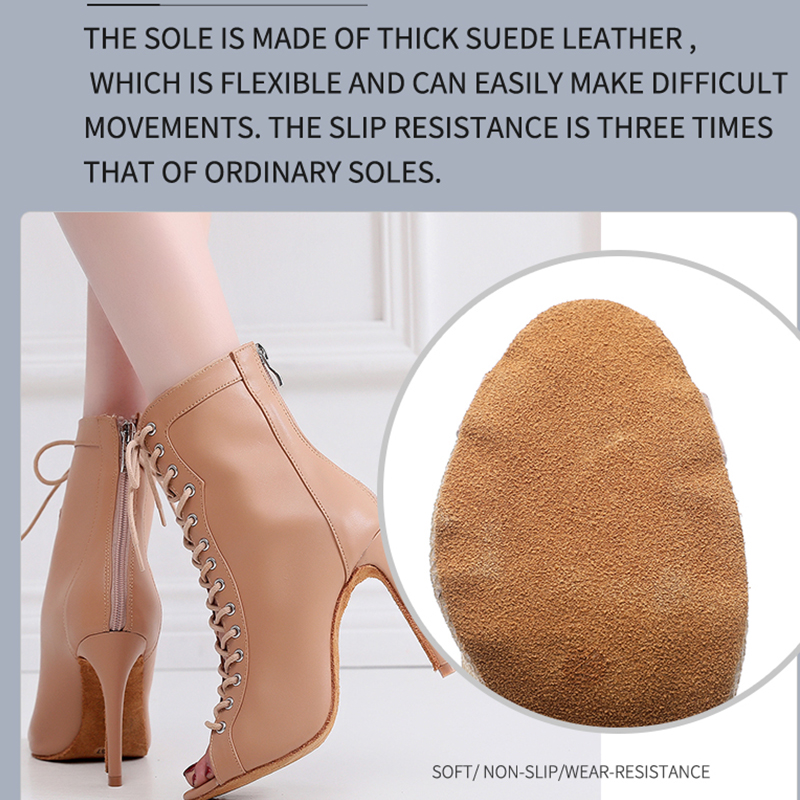 Vrouw Beige Zwart Latin Dans B - Soft Sole Booties recensie en prijs